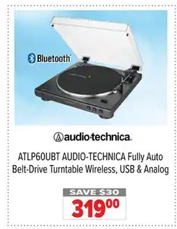 2001 Audio Video ALTP60UBT AUDIO-TECHNICA Fully Auto Belt-Drive Turntable Wireless, USB & Analog offer