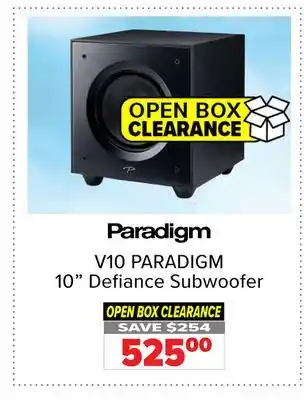 2001 Audio Video V10 PARADIGM 10 Defiance Subwoofer offer