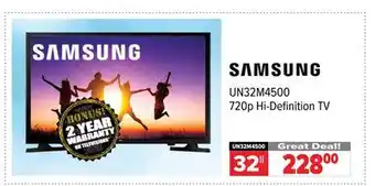 2001 Audio Video UN32M4500 Samsung 32 720p Hi-Definition TV offer