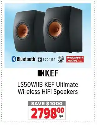 2001 Audio Video LS50WIIB KEF Ultimate Wireless HiFi Speakers offer