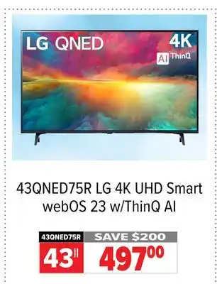 2001 Audio Video 43QNED75R LG 43 4K UHD Smart webOS 23 w/ThinQ AI TV offer