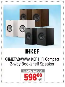 2001 Audio Video Q1METAB/W/WA KEF HiFi Compact 2-way Bookshelf Speaker offer