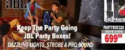 2001 Audio Video PARTYBOX320 JBL Party Boxes offer