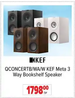 2001 Audio Video QCONCERTB/WA/W KEF Meta 3 Way Bookshelf Speaker offer