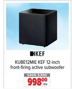 2001 Audio Video KUBE12MIE KEF 12-inch front-firing active subwoofer offer