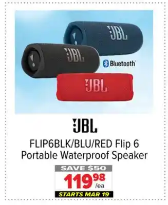 2001 Audio Video FLIP6BLK/BLU/RED Flip 6 Portable Waterproof Speaker offer