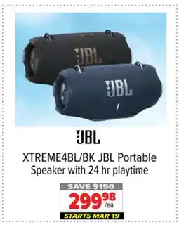 2001 Audio Video XTREME4BL/BK JBL Portable Speaker with 24 hr offer