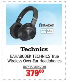 2001 Audio Video EAHA800EK TECHNICS True Wireless Over-Ear Headphones offer