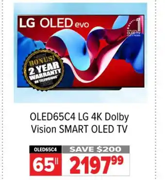 2001 Audio Video OLED65C4 65 4K Dolby Vision SMART OLED TV offer