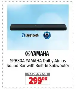 2001 Audio Video SRB30A YAMAHA Dolby Atmos Sound Bar with Built-In Subwoofer offer