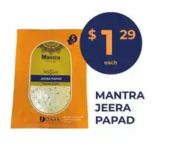 Food World Supermarket MANTRA JEERA PAPAD offer