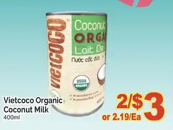 T&T Supermarket VIETCOCO ORGANIC COCONUT MILK, 400ml offer