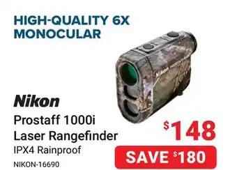 Visions Electronics Nikon Prostaff 1000i Laser Rangefinder offer