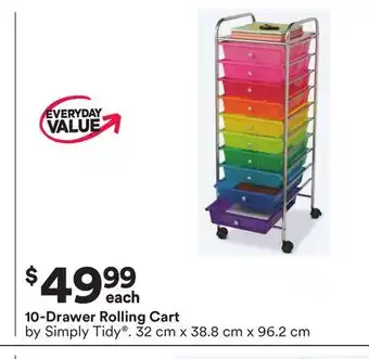 Michaels 10-Drawer Rolling Cart by Simply Tidy offer