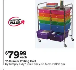 Michaels 12-Drawer Rolling Cart by Simply Tidy offer