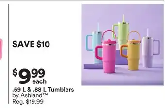 Michaels 59 L & .88 L Tumblers by Ashland offer