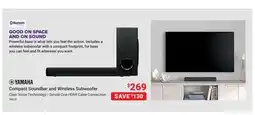 Visions Electronics YAMAHA Compact Soundbar and Wireless Subwoofer offer