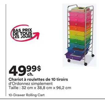 Michaels Chariot à roulettes de 10 tiroirs d'Ordonnez simplement offer