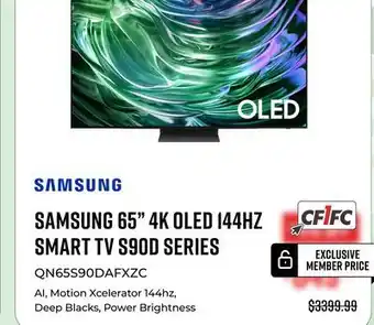 Canex SAMSUNG 65 4K OLED 144HZ SMART TV S90D SERIES offer