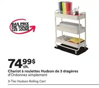 Michaels Chariot à roulettes hudson de 3 étagères d'Ordonnez simplement offer