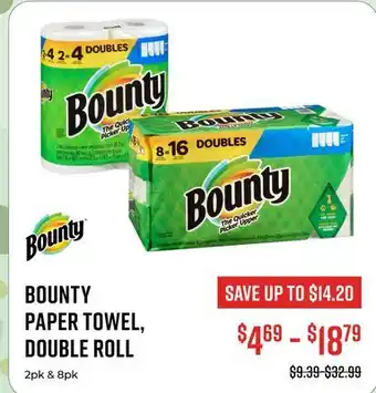 Canex BOUNTY PAPER TOWEL, DOUBLE ROLL offer