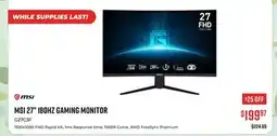 Canex MSI 27 180HZ GAMING MONITOR offer