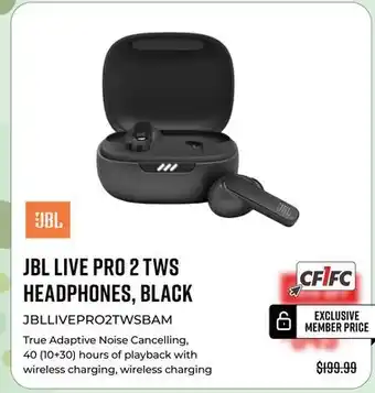 Canex JBL LIVE PRO 2 TWS HEADPHONES, BLACK offer