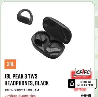 Canex JBL PEAK 3 TWS HEADPHONES, BLACK offer