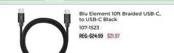 Canex Blu Element 10ft Braided USB-C, to USB-C Black offer