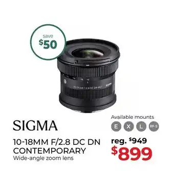 Gosselin Photo 10-18MM F/2.8 DC DN CONTEMPORARY Wide-angle zoom lens offer