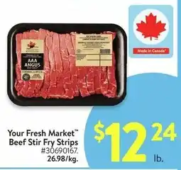 Walmart Your Fresh Market Beef Stir Fry Strips offer