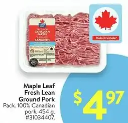 Walmart Maple Leaf Fresh Lean Ground Pork offer