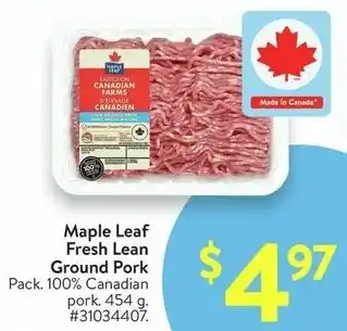 Walmart Maple Leaf Fresh Lean Ground Pork offer