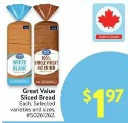 Walmart Great Value Sliced Bread Each offer