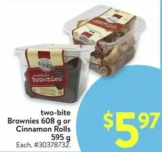 Walmart two-bite Brownies 608 g or Cinnamon Rolls offer