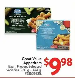 Walmart Great Value Appetizers offer