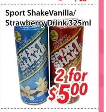 Bestco Food Mart Sport ShakeVanilla/ Strawberry Drink offer