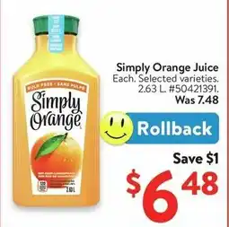 Walmart Simply Orange Juice offer