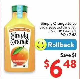 Walmart Simply Orange Juice offer