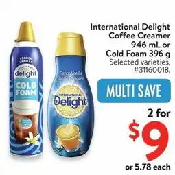 Walmart International Delight Coffee Creamer or Cold Foam offer