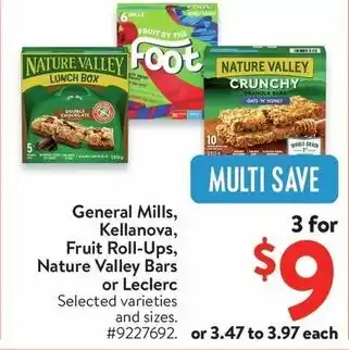 Walmart General Mills, Kellanova, Fruit Roll-Ups, Nature Valley Bars or Leclerc offer