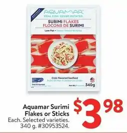 Walmart Aquamar Surimi Flakes or Sticks offer