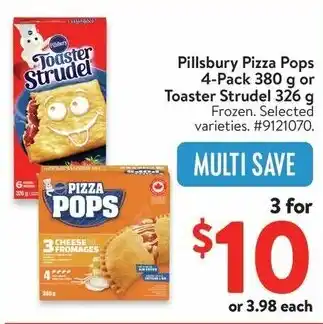 Walmart Pillsbury Pizza Pops 4-Pack or Toaster Strudel Frozen offer