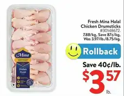 Walmart Fresh Mina Halal Chicken Drumsticks offer