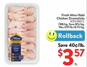 Walmart Fresh Mina Halal Chicken Drumsticks offer