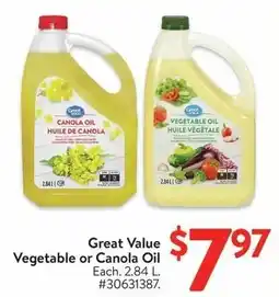 Walmart Great Value Vegetable or Canola Oil offer