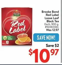 Walmart Brooke Bond Red Label Loose Leaf Black Tea offer