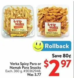 Walmart Verka Spicy Para or Namak Para Snacks offer