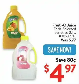 Walmart Fruiti-O Juice Each offer