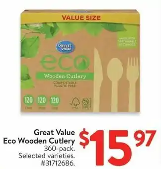 Walmart Great Value Eco Wooden Cutlery offer